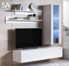 Conjunto de Móveis de Sala Sesimbra – 1,6 m – Modular em Branco com Mó