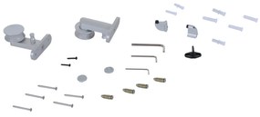 HOMCOM Kit de Instalação Porta-Alumínio Prateado 200 x 3,15 x 2,5 cm