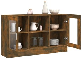 Vitrine 120x30,5x70 cm derivados de madeira carvalho fumado
