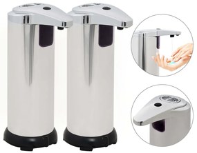 vidaXL Dispensador autom. de sabão 2 pcs sensor infravermelho 600 ml
