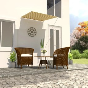 Toldo retrátil 100x150 cm amarelo e branco