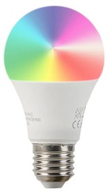 LED Lâmpada de arco inteligente cromada com abajur branco incl. Wifi A60 - Arc Basic Moderno,Design,Retro