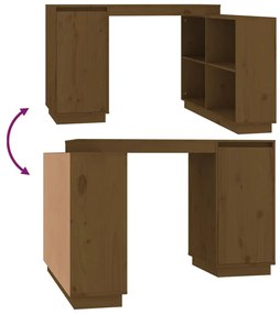 Secretária 110x50x75 cm pinho maciço castanho-mel