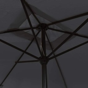 Guarda-sol de exterior c/ poste de metal 300x200 cm preto