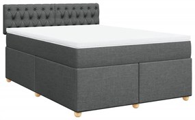 Cama com molas/colchão 160x200 cm tecido cinzento-escuro