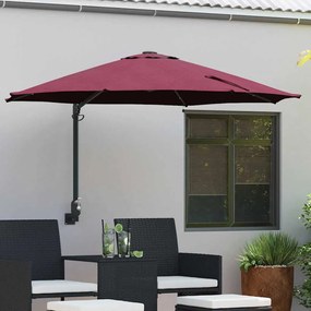vidaXL Guarda-Sol de Parede com LEDs, Cor Bordeaux, 248 cm