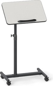Mesa Auxiliar em Forma de C de Altura Ajustável com Tampo Inclinável Para Computador Giratória 360° para Espaços Pequenos Cinza