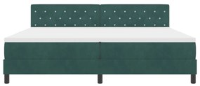 Cama Box Spring com Colchão verde escuro 200x200 cm de Veludo