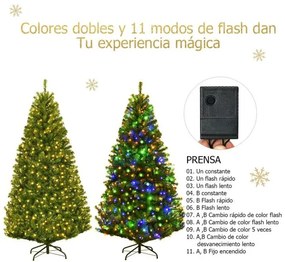 Árvore de Natal artificial de 1,8 m com luz LED 2 tipos Decoração de Natal para casa Decoração de festa