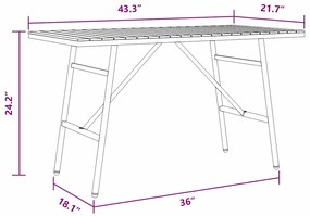 Mesa de Jantar - Preto, 110x55x62 cm, Feita de Madeira de Acácia Sólid