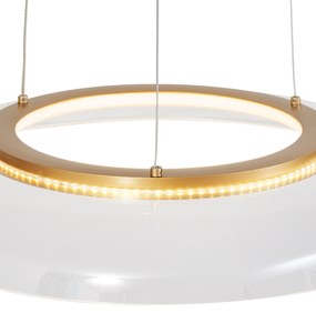 LED Candeeiro suspenso de design dourado e transparente com 3 níveis de regulação - Scacrylic Design