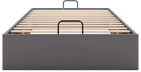 Estrutura de cama otomana sem colchão 100x200 cm cinzento