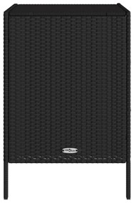 Armário de arrumação para jardim 55x59x80 cm vime PE preto