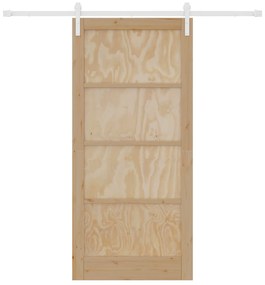 Porta Deslizante vidaXL com Conjunto de Ferragens 93x202 cm Madeira Ma