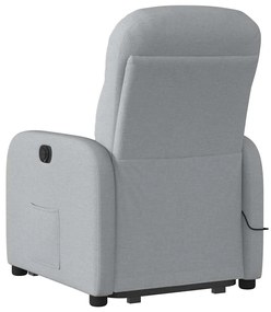Poltrona elétrica reclinável massagens tecido cinzento-claro