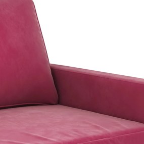Sofá de 2 lugares veludo 120 cm vermelho tinto