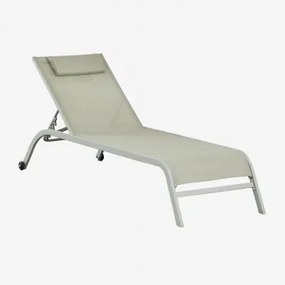 Espreguiçadeira Reclinável Com Almofada Therys Verde Cáqui - Sklum