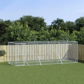 vidaXL Canil de exterior 6x2x2 m aço galvanizado prateado