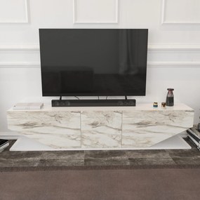 Móvel TV Stand Inci – Branco Mármore – 180 cm