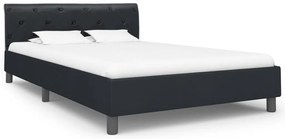 Estrutura de cama 140x200 cm couro artificial preto