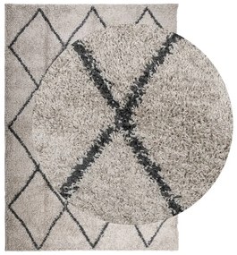 Tapete shaggy de pelo alto PAMPLONA 160x230 cm bege e antracite