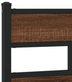 Estrutura de cama sem colchão 90x190 cm metal carvalho castanho