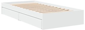 Estrutura de cama c/ gavetas 90x200 cm derivados madeira branco