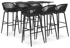 vidaXL 7 pcs conjunto de bar preto