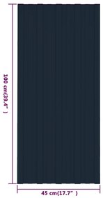 Painéis de telhado 12 pcs 100x45 cm aço galvanizado antracite