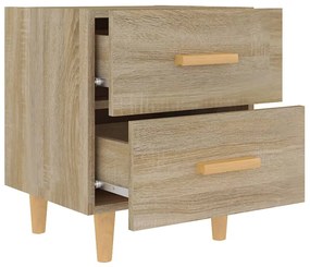 Mesa de Cabeceira Rytus com 2 Gavetas - Carvalho - Design Nórdico