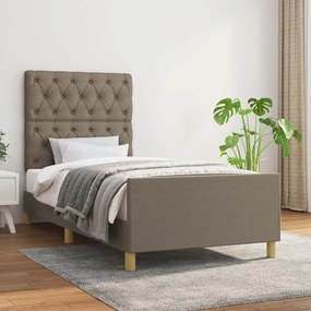 Estrutura de cama sem colchão 80x200 cm tecido cinzento