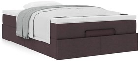 Estrutura de cama otomana com colchão 120x190cm castanho escuro