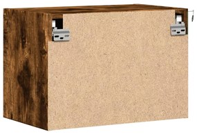 Mesas de cabeceira de parede com luzes LED 2pcs carvalho fumado