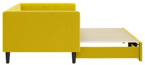 Sofá-cama com gavetão 90x200 cm veludo amarelo