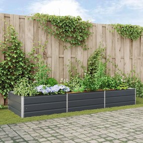 vidaXL Floreira Antracite 195 x 100 x 45 cm Aço Galvanizado