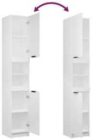 4pcs conj. armários casa de banho madeira processada branco