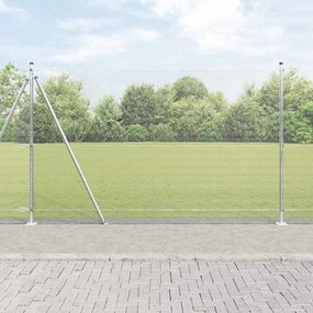 vidaXL Cerca de Fio Soldado com 13 Postes Flangeados 1,4x25 m Aço Galvanizado