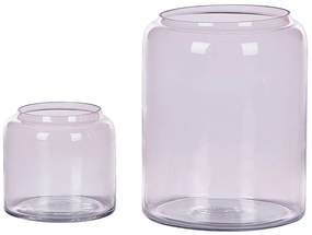 Conjunto de 2 vasos de vidro rosa pastel 20/11 cm RASAM Beliani