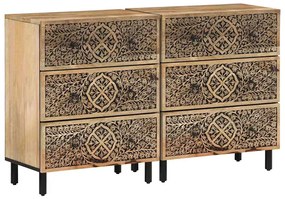 Móveis de apoio 2 pcs 60x33x75 cm madeira de mangueira maciça