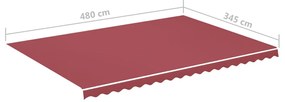 Tecido de substituição para toldo 5x3,5 m bordô