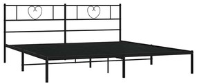 Estrutura de cama com cabeceira 183x213 cm metal preto