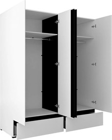 Roupeiro Alfere 119, Preto, Branco, 210x180x60cm, 162 kg, Portas para roupeiro: Com dobradiças