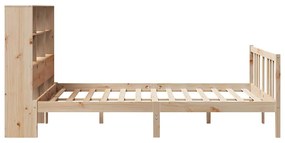 Cama com estante sem colchão 135x190 cm pinho maciço