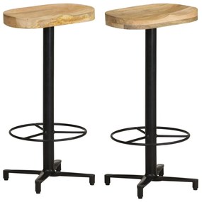 Bancos de bar 2 pcs 76 cm madeira de mangueira maciça