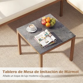 Conjunto de 3 Peças de Jardim: Sofá de 2 Lugares, Espreguiçadeira e Mesa de Centro, 118 x 171 x 64 cm, Estrutura Metálica Reforçada, Bege