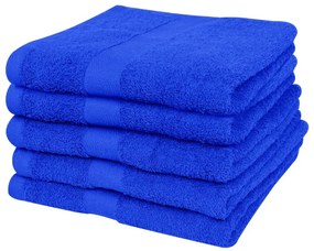 vidaXL Conjunto toalhas banho 5pcs algodão 500g 100x150cm azul real