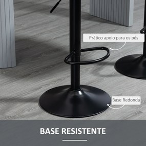 Conjunto de Bancos de Bar Estofados em PU (MESA NÃO INCLUIDA) Bancos Altos de Sala de Jantar com Altura Ajustável 46,5x51x86-106 cm Cinzento