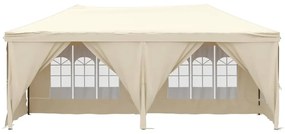Tenda para festas dobrável com paredes laterais 3x6 m creme