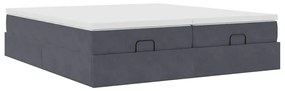 Estrutura cama otomana colchões 180x200 cm cinzento escuro