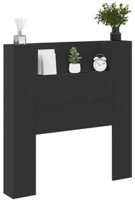 Armário de cabeceira com luzes LED 100x16,5x103,5 cm preto